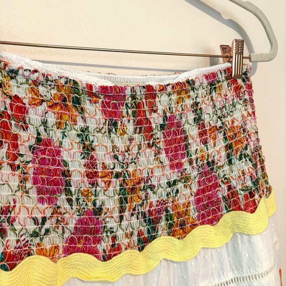 Farm Rio toucans garden midi skirt with ric rac trim - Picture 4 of 7